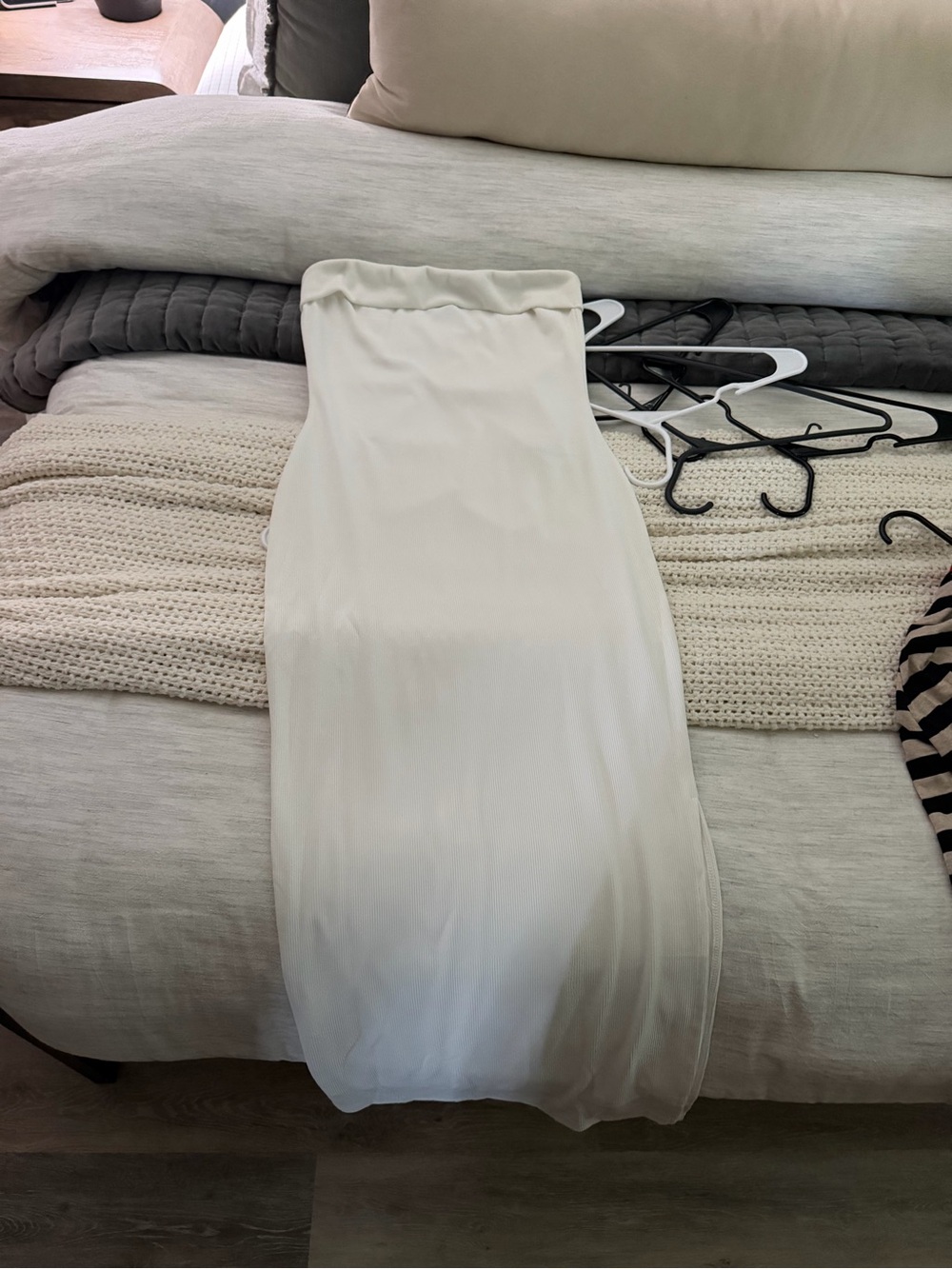 Women's Strapless Maxi Dress in Ivory